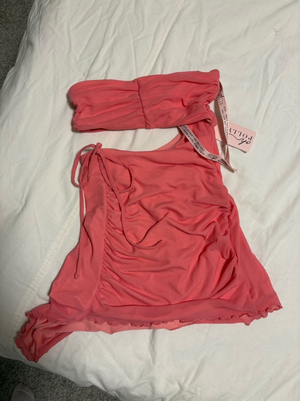 Oh Polly Coral Pink Mini Dress - Picture 3 of 4